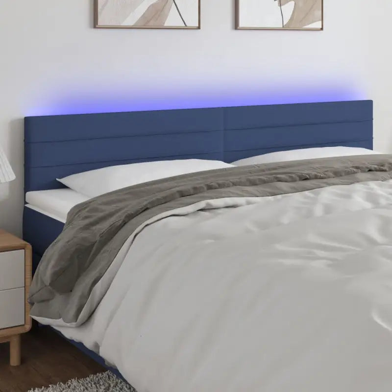 Klassiek LED Hoofdbord voor een moderne slaapkamer uitstraling - Blauw / 200 x 5 x 78/88 cm / 1 - Hoofdborden