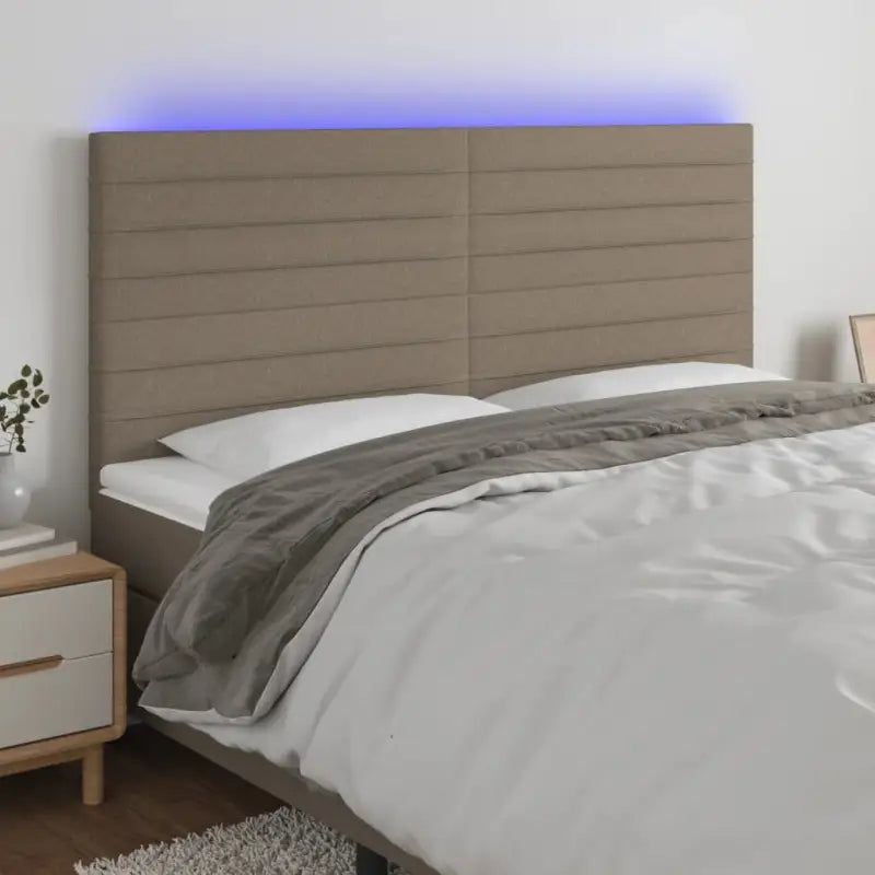 Klassiek LED Hoofdbord voor een moderne slaapkamer uitstraling - Taupe / 180 x 5 x 118/128 cm / 1 - Hoofdborden