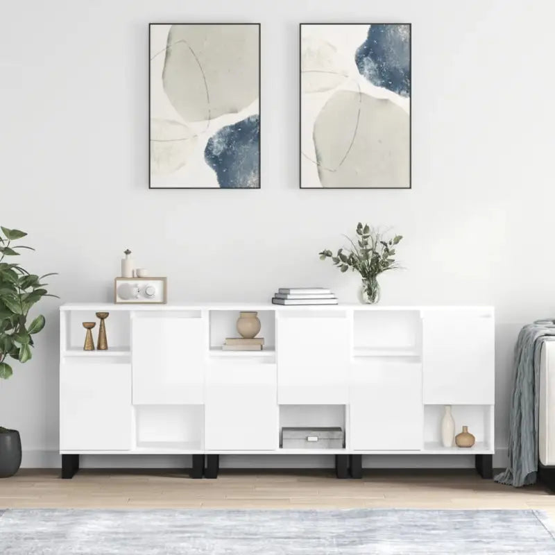 Klassieke dressoirs van bewerkt hout met tijdloze uitstraling - Hoogglans wit / 3 - Dressoirs & buffetkasten