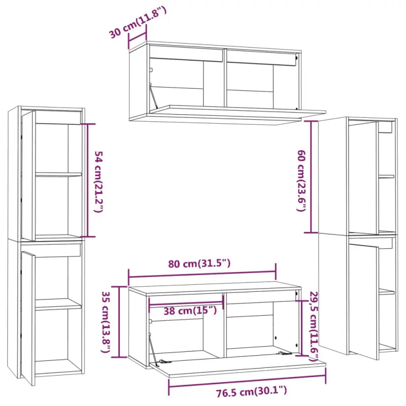 Klassieke hang-tv-meubels van massief grenenhout voor een stijlvolle kamer - Tv-meubels