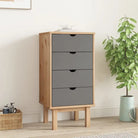 Klassieke houten ladekast van massief grenenhout met Scandinavisch design - Commodes & ladekasten