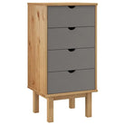 Klassieke houten ladekast van massief grenenhout met Scandinavisch design - Commodes & ladekasten