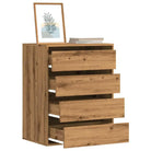 Klassieke ladekast van bewerkt hout met tijdloze uitstraling - Eiken / 60 x 41 x 76 cm / 1 - Commodes & ladekasten