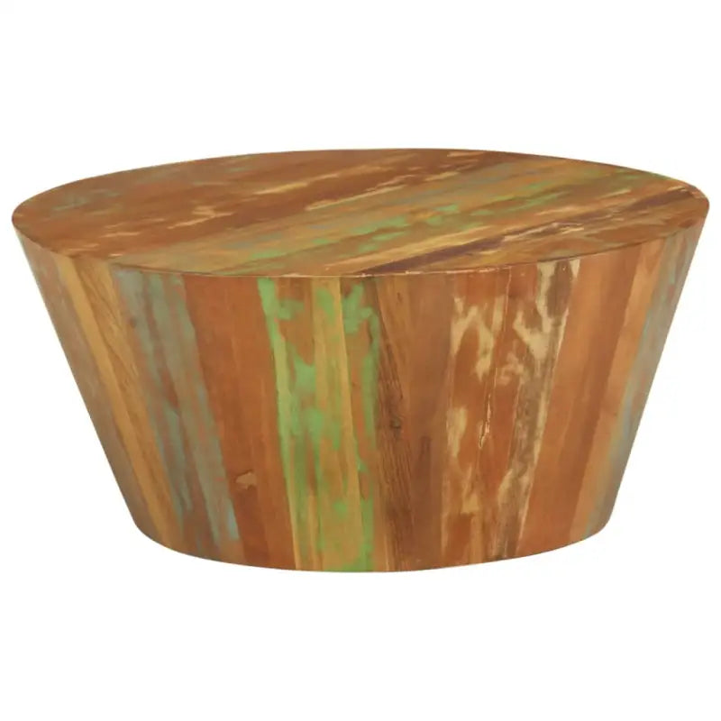 Klassieke salontafel van massief gerecycled hout een uniek meubelstuk - Ø 65 x 31 cm / 1 / massief gerecycled hout