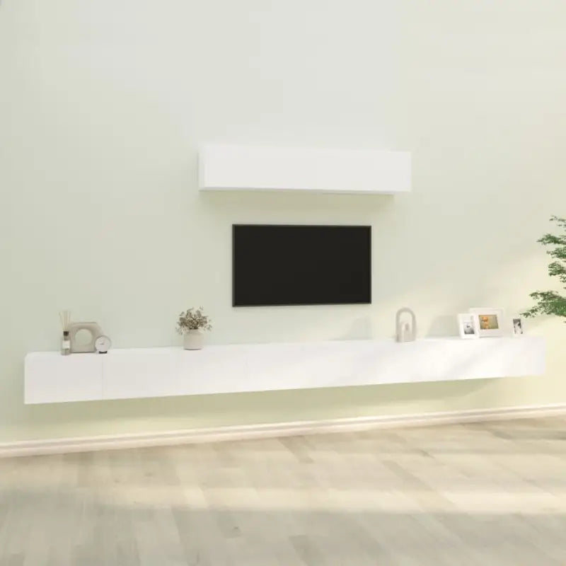 Klassieke televisiekast met bewerkt hout voor een stijlvol interieur - Wit / 6 / 100 cm - Tv-meubels