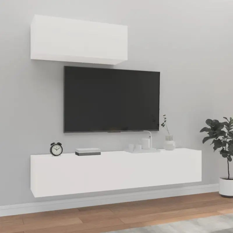 Klassieke TV-meubels in bewerkt hout met trendy en praktische design - Wit / 3 / 80 cm - Tv-meubels