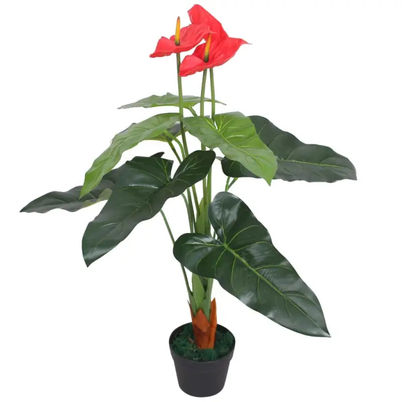 Kunst Calla Lelie voor een Groene Touch in Huis of Kantoor - Rood / 1 / Anthurium/90 cm - Kunstplanten