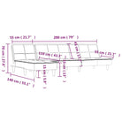 L vormige slaapbank met chaise longue en hoogte voet voor compacte ruimtes - Donkergrijs - Banken