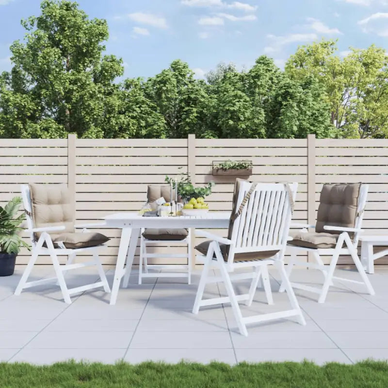 Lage rug stoelkussens van oxford stof voor een frisse buitenruimte - Taupe / 4 / with 2 elastic straps - Stoelkussens