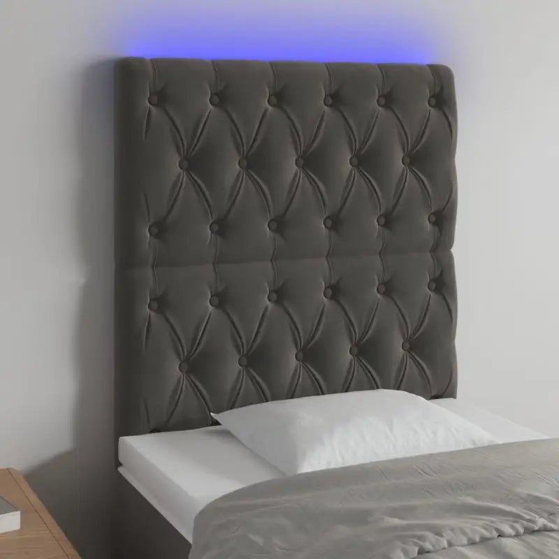 LED hoofdbord voor een modern en stijlvol slaapkameruitzicht - Donkergrijs / 80 x 7 x 118/128 cm / 1 - Hoofdborden
