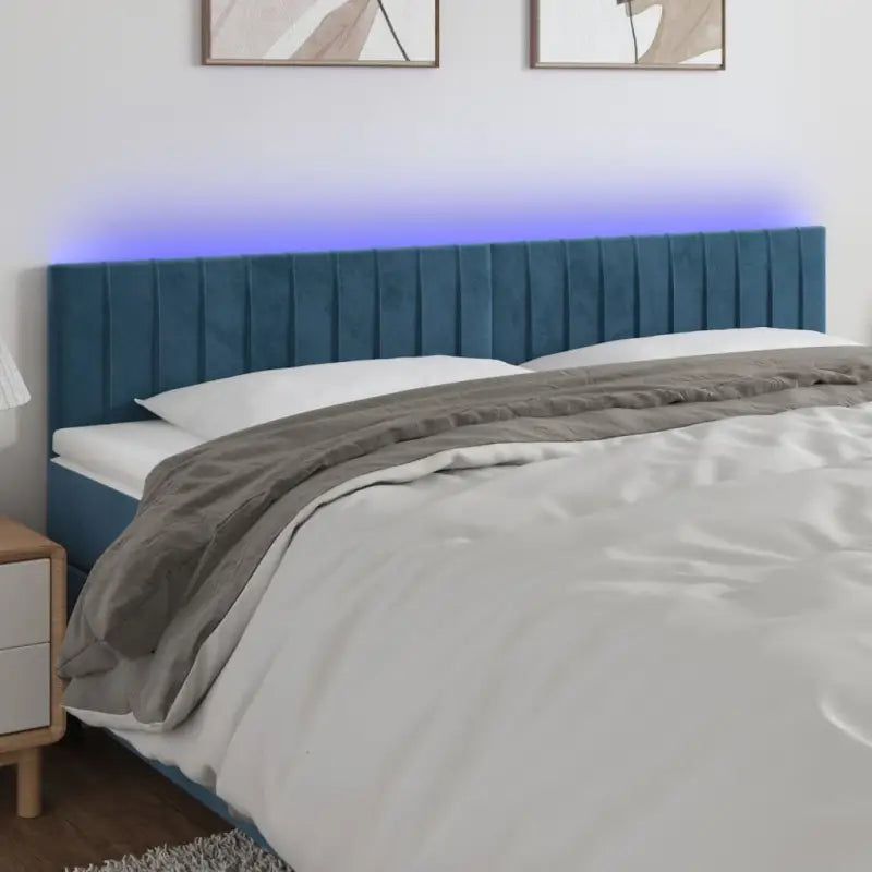 LED Hoofdbord voor een moderne slaapkamer uitstraling - Donkerblauw / 200 x 5 x 78/88 cm / 1 - Hoofdborden en voetborden