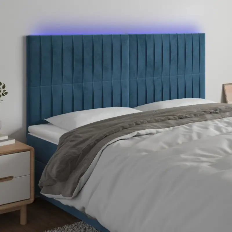 LED Hoofdbord voor een moderne slaapkamer uitstraling - Donkerblauw / 160 x 5 x 118/128 cm / 1 - Hoofdborden