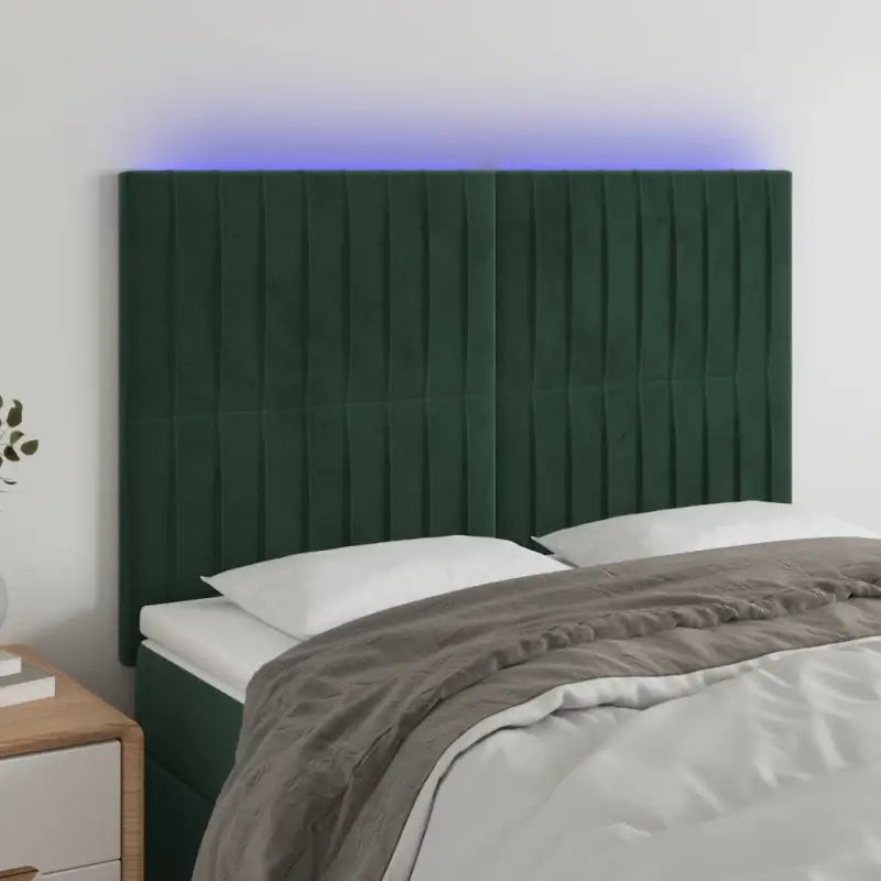 LED Hoofdbord voor een moderne slaapkamer uitstraling - Donkergroen / 144 x 5 x 118/128 cm / 1 - Hoofdborden