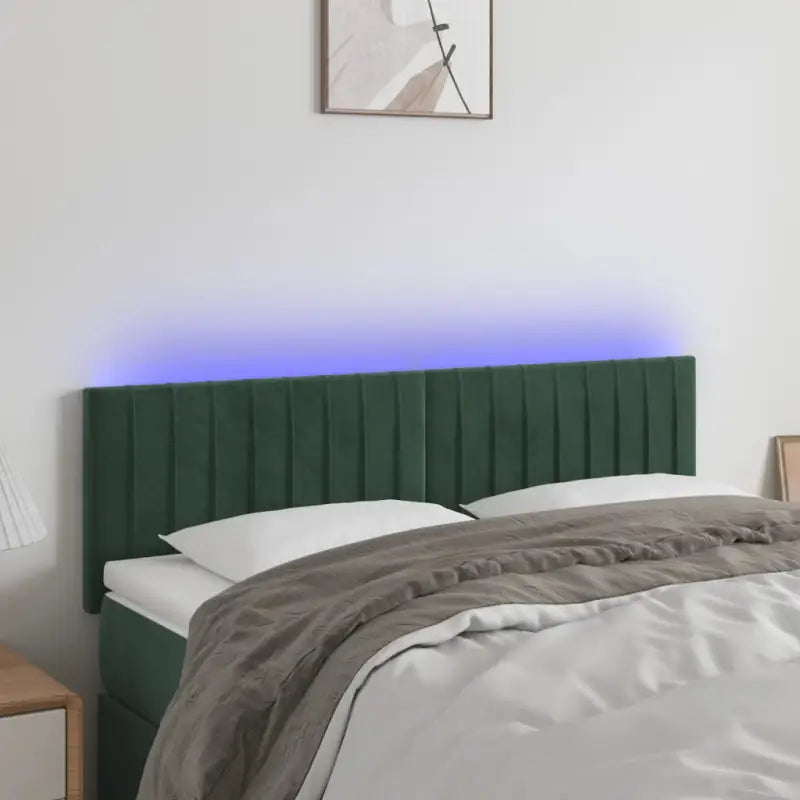 LED Hoofdbord voor een moderne slaapkamer uitstraling - Donkergroen / 144 x 5 x 78/88 cm / 1 - Hoofdborden en voetborden