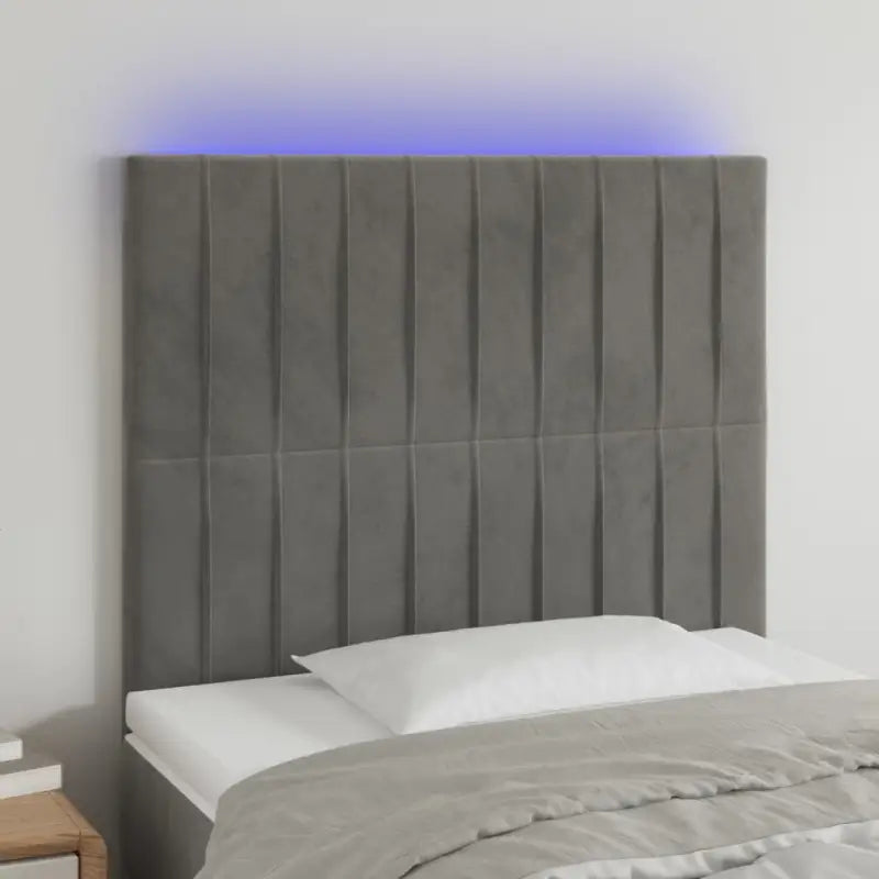 LED Hoofdbord voor een moderne slaapkamer uitstraling - Lichtgrijs / 80 x 5 x 118/128 cm / 1 - Hoofdborden en voetborden
