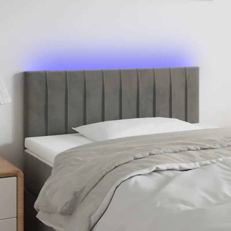 LED Hoofdbord voor een moderne slaapkamer uitstraling - Lichtgrijs / 90 x 5 x 78/88 cm / 1 - Hoofdborden en voetborden