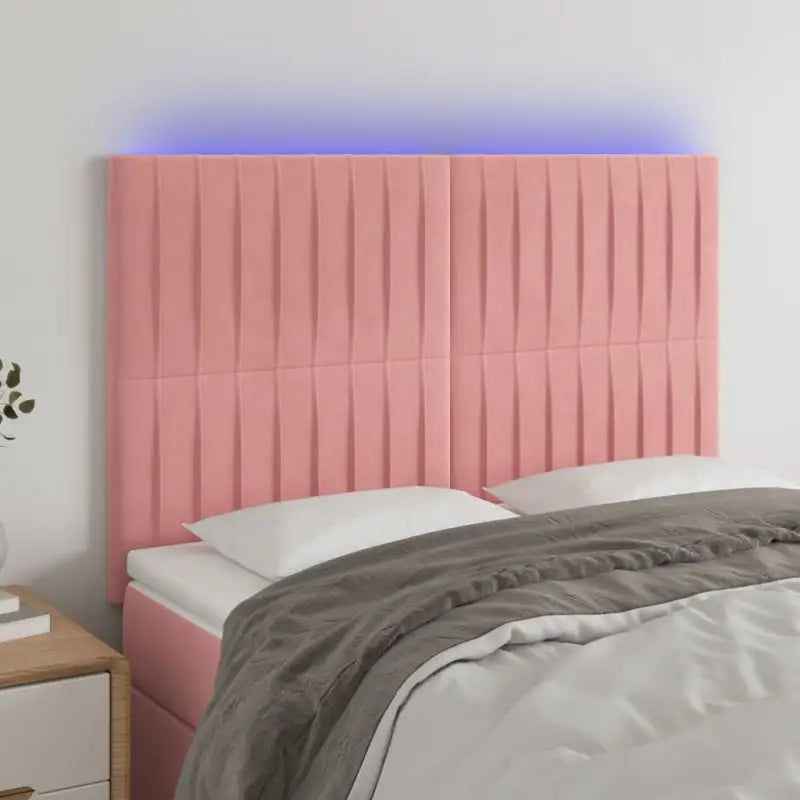 LED Hoofdbord voor een moderne slaapkamer uitstraling - Roze / 144 x 5 x 118/128 cm / 1 - Hoofdborden en voetborden