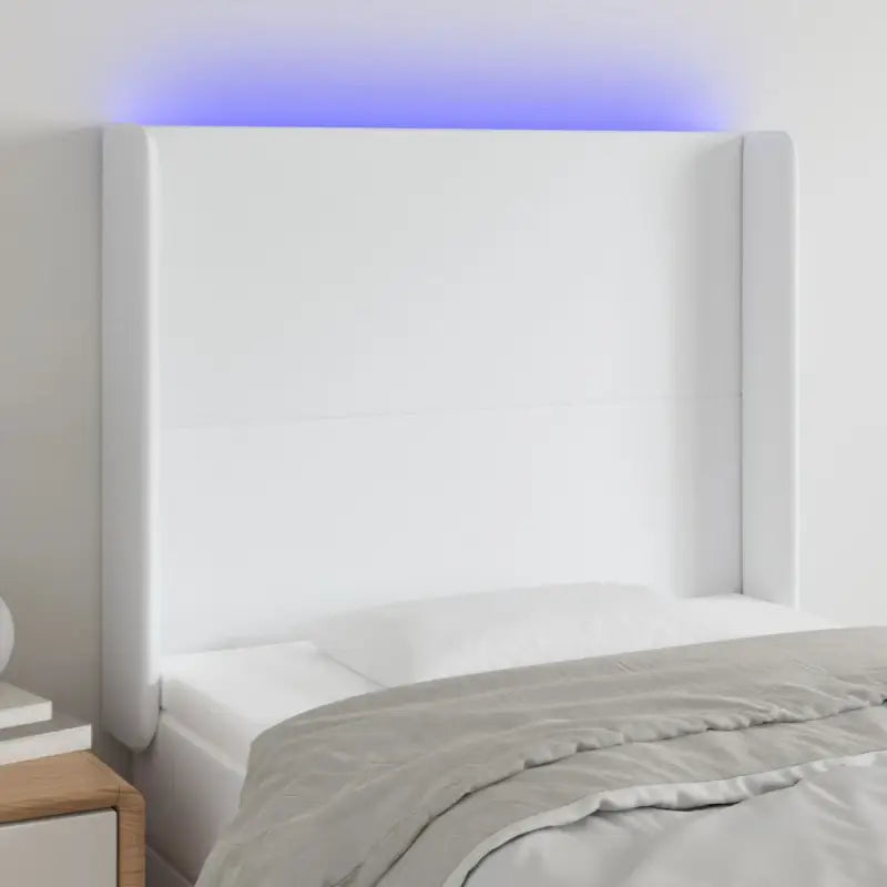 LED Hoofdbord voor een stijlvolle en duurzame slaapkamer uitstraling - Wit / 93 x 16 x 118/128 cm / 1 - Hoofdborden