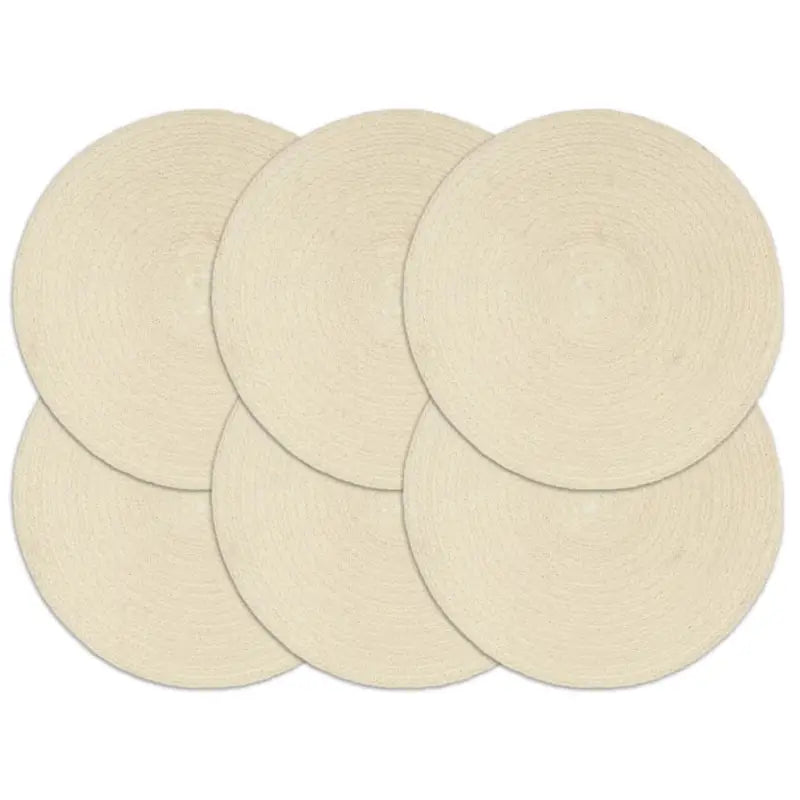 Levering bevat handgeweven jute placemats voor een unieke keukenlook - Bruin / 6 / Katoen - Placemats