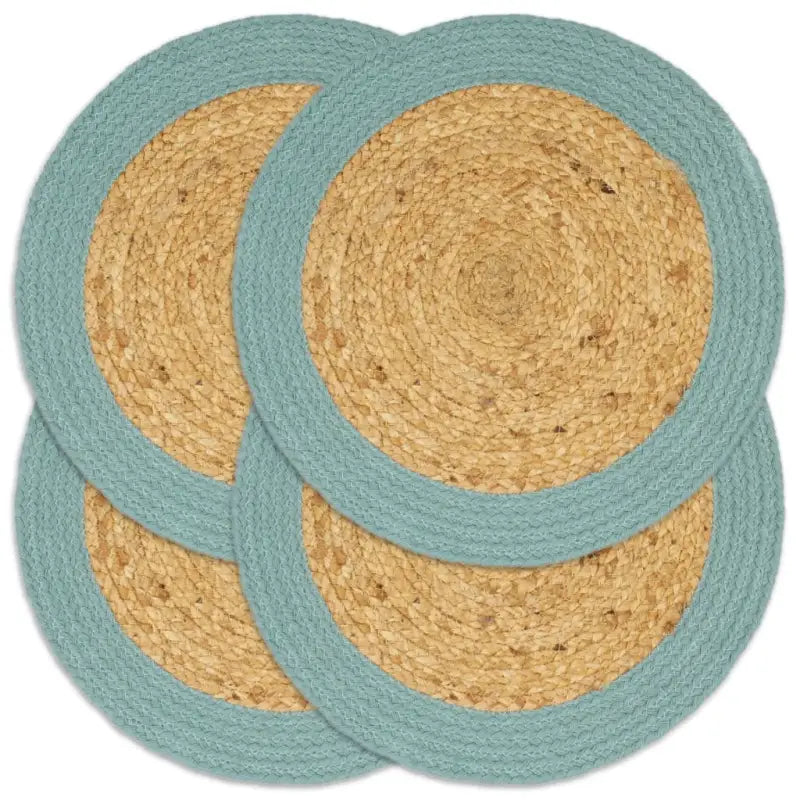Levering bevat handgeweven jute placemats voor een unieke keukenlook - Groen / 4 / Jute en katoen - Placemats