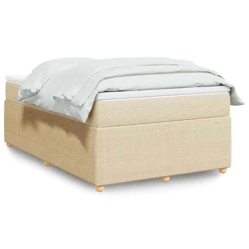 Lichtgrijs boxspringbed met ademend vermogen en duurzaam polyestermateriaal - Crème / 120 x 190 cm - Bedden & bedframes