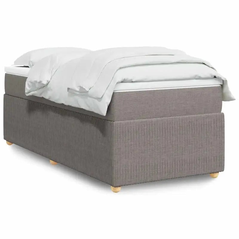 Lichtgrijs boxspringbed met ademend vermogen en duurzaam polyestermateriaal - Taupe / 90 x 190 cm - Bedden & bedframes
