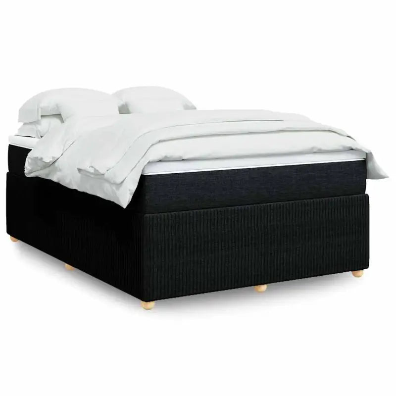 Lichtgrijs boxspringbed met ademend vermogen en duurzaam polyestermateriaal - Zwart / 140 x 200 cm - Bedden & bedframes