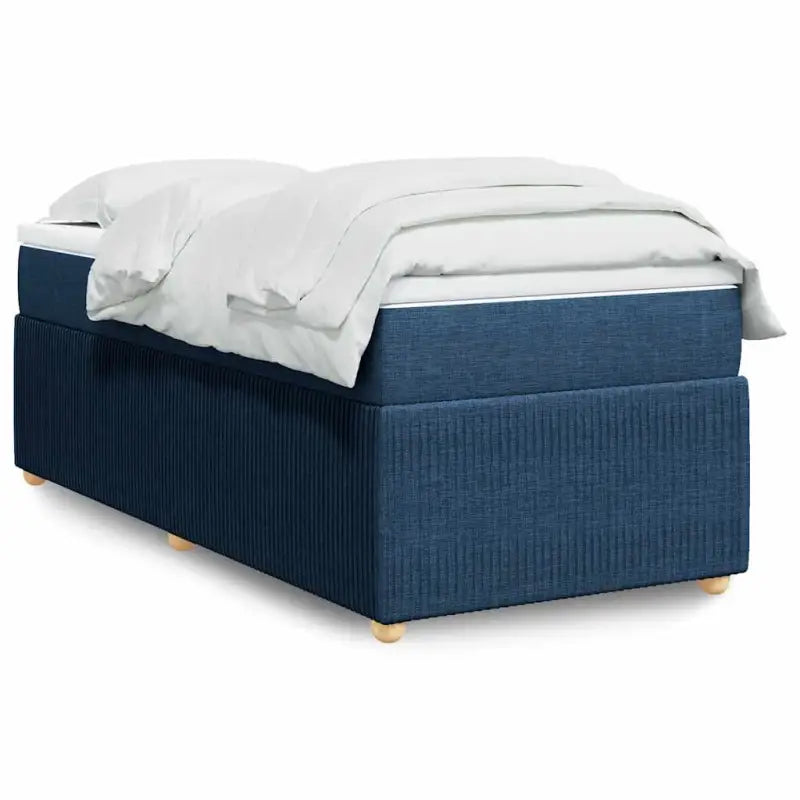 Lichtgrijs boxspringbed met ademend vermogen en duurzaam polyestermateriaal - Blauw / 100 x 200 cm - Bedden & bedframes