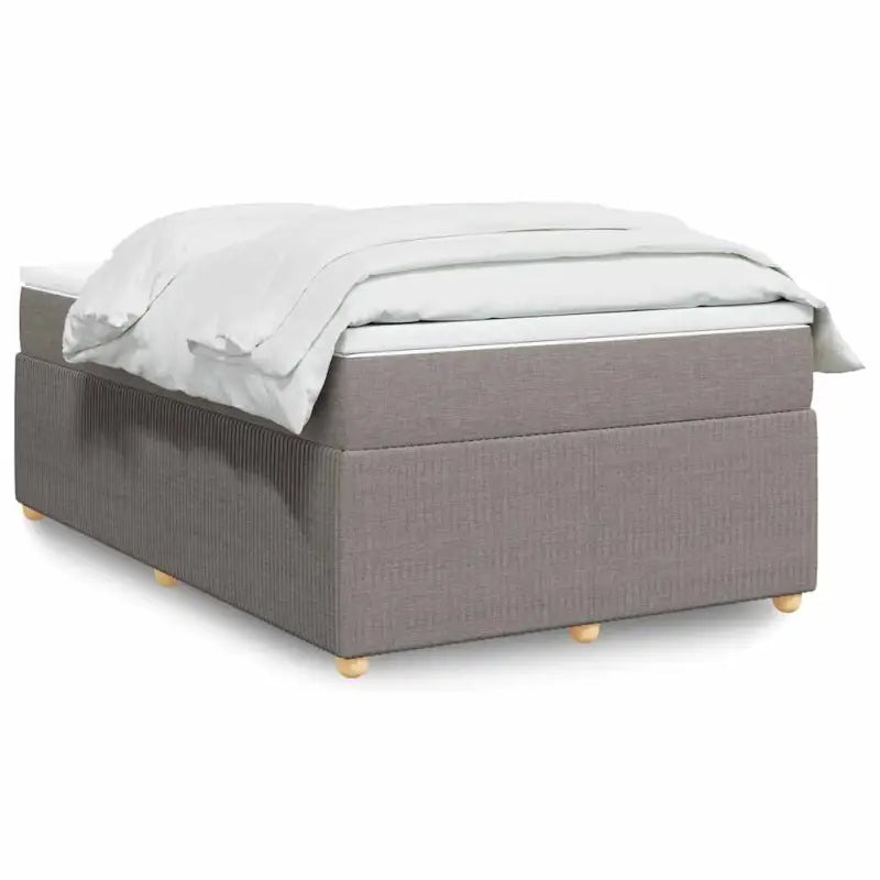Lichtgrijs boxspringbed met ademend vermogen en duurzaam polyestermateriaal - Taupe / 120 x 190 cm - Bedden & bedframes