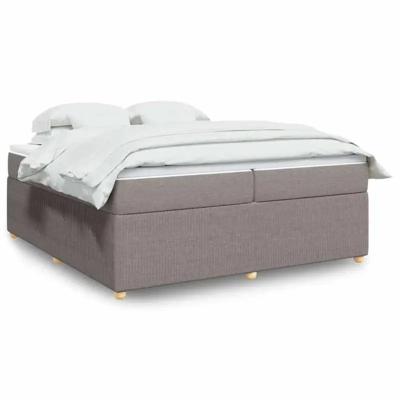 Lichtgrijs boxspringbed met ademend vermogen en duurzaam polyestermateriaal - Taupe / 200 x 200 cm - Bedden & bedframes