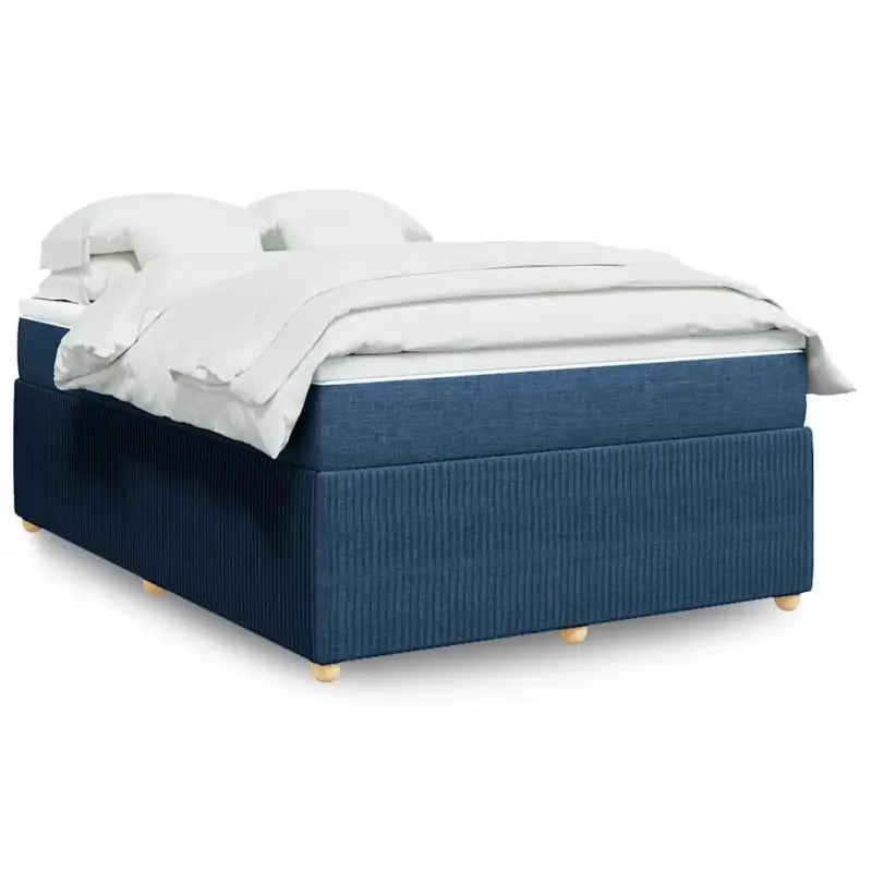 Lichtgrijs boxspringbed met ademend vermogen en duurzaam polyestermateriaal - Blauw / 140 x 190 cm - Bedden & bedframes