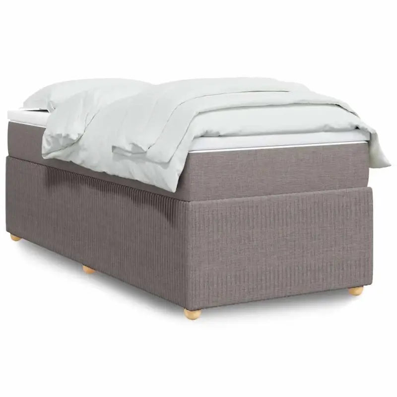 Lichtgrijs boxspringbed met ademend vermogen en duurzaam polyestermateriaal - Taupe / 90 x 200 cm - Bedden & bedframes