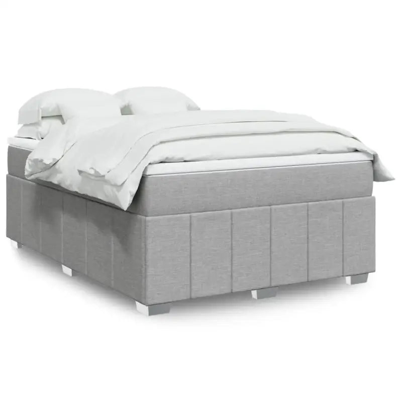 Lichtgrijs boxspringbed met ademend vermogen en duurzame vulling - Lichtgrijs / 160 x 200 cm - Bedden & bedframes