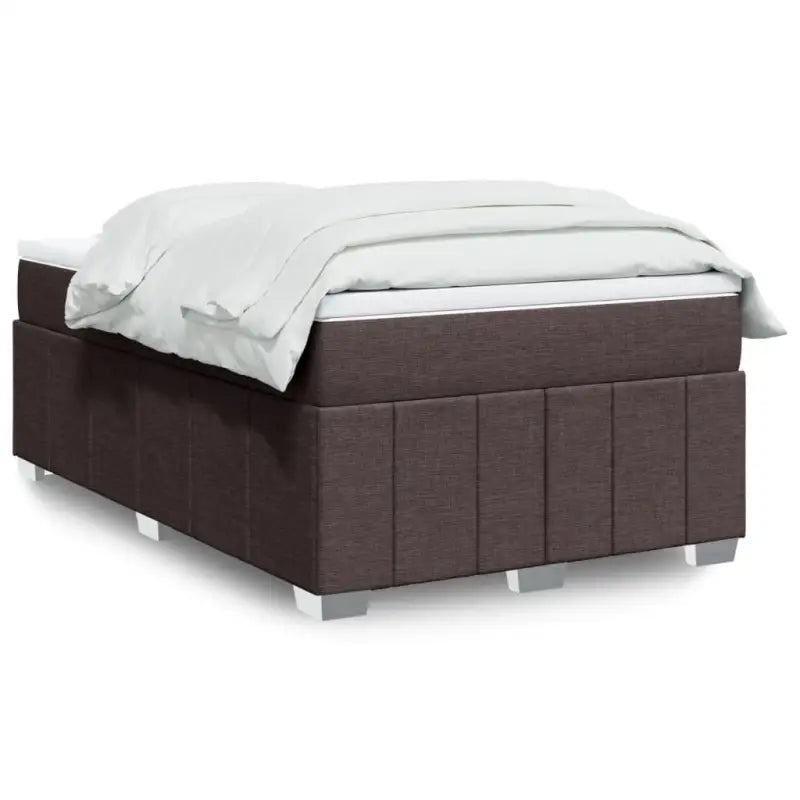 Lichtgrijs boxspringbed met ademend vermogen en duurzame vulling - Donkerbruin / 120 x 190 cm - Bedden & bedframes