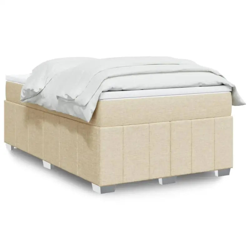 Lichtgrijs boxspringbed met ademend vermogen en duurzame vulling - Crème / 120 x 190 cm - Bedden & bedframes