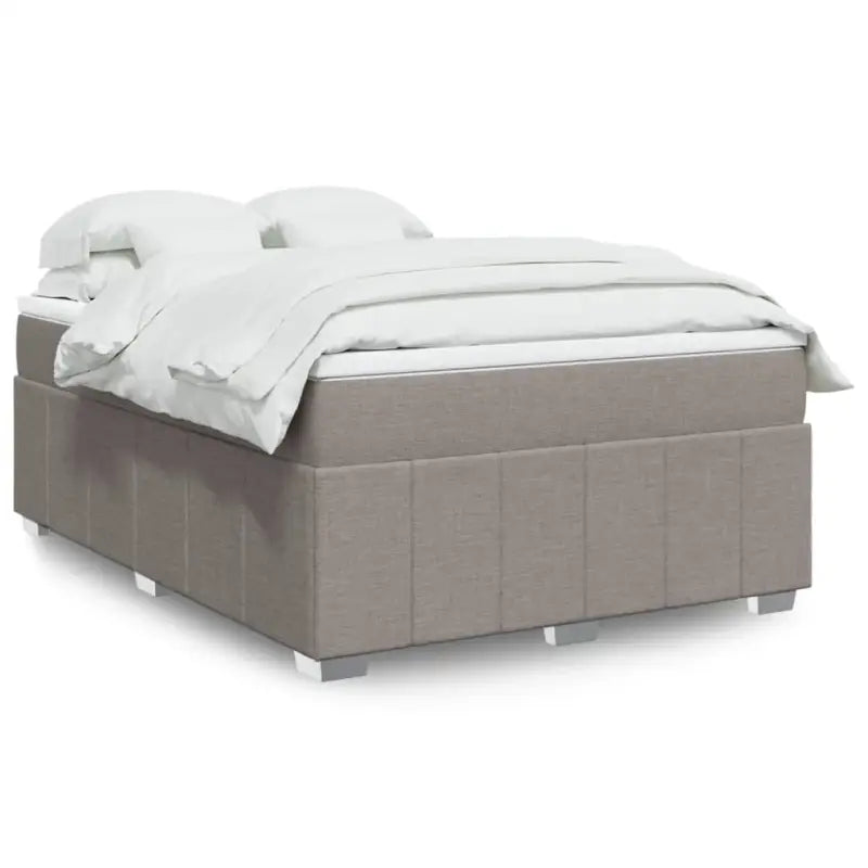 Lichtgrijs boxspringbed met ademend vermogen en duurzame vulling - Taupe / 140 x 190 cm - Bedden & bedframes
