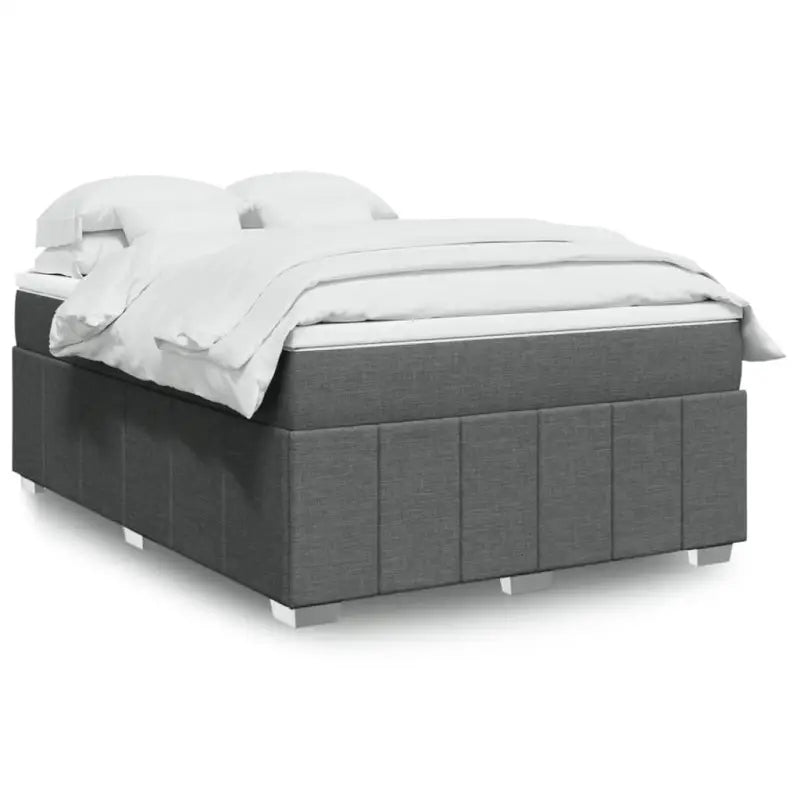 Lichtgrijs boxspringbed met ademend vermogen en duurzame vulling - Donkergrijs / 140 x 190 cm - Bedden & bedframes