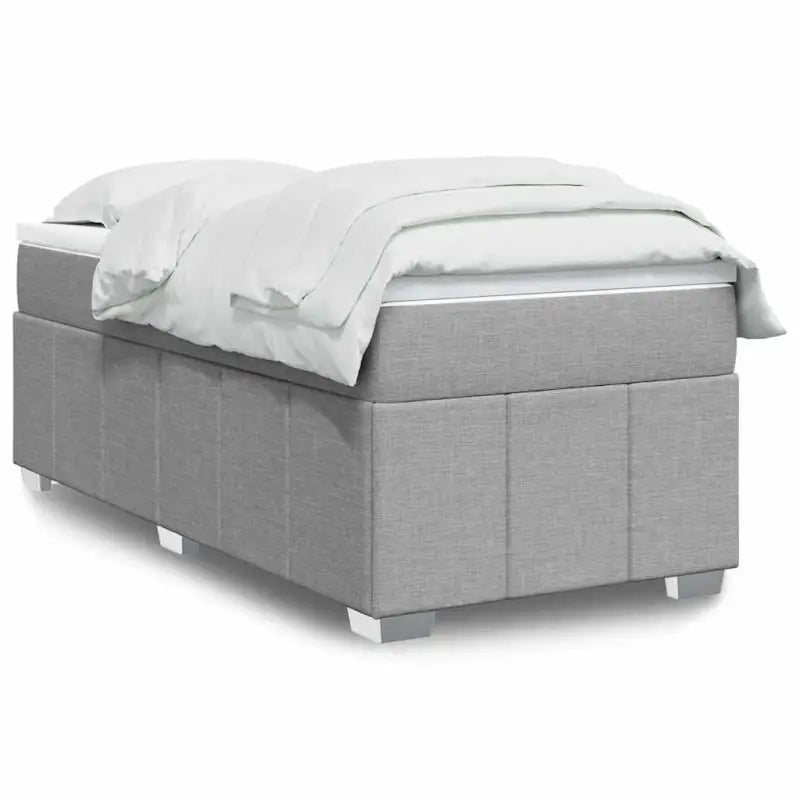 Lichtgrijs boxspringbed met ademend vermogen en duurzame vulling - Lichtgrijs / 100 x 200 cm - Bedden & bedframes