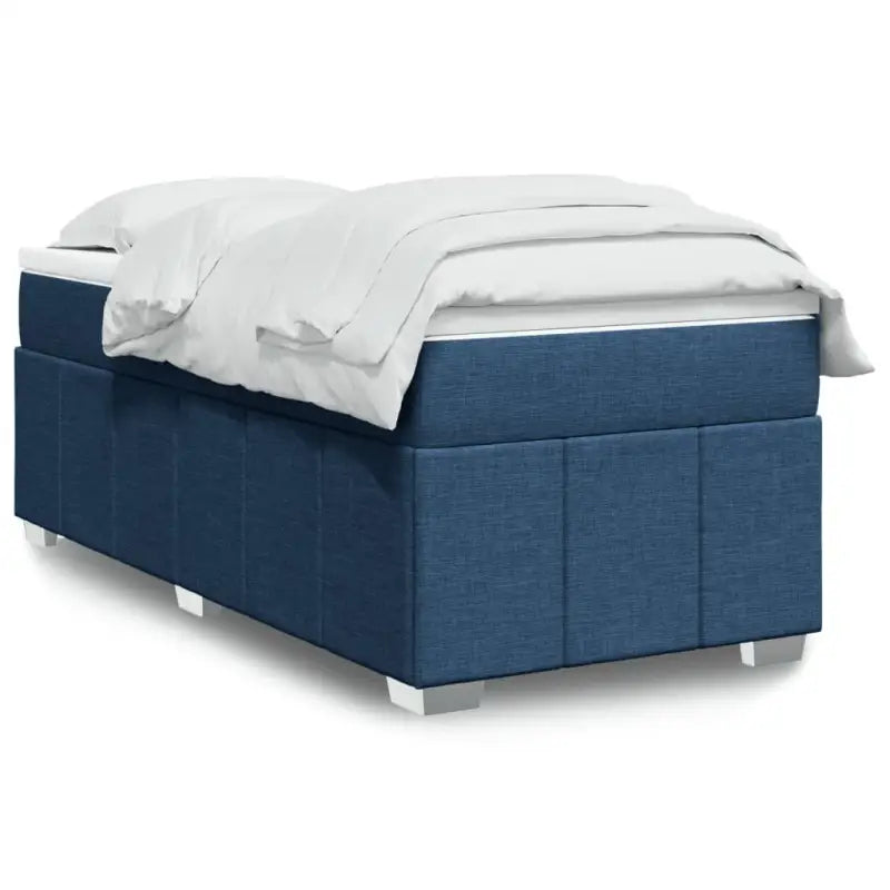 Lichtgrijs boxspringbed met ademend vermogen en duurzame vulling - Blauw / 90 x 200 cm - Bedden & bedframes