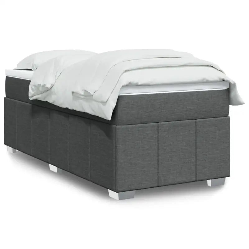 Lichtgrijs boxspringbed met ademend vermogen en duurzame vulling - Donkergrijs / 90 x 190 cm - Bedden & bedframes