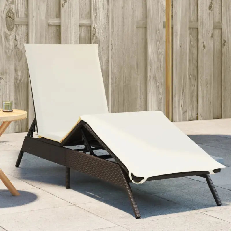 Ligstoel met poly rattan en verstelbare posities voor ultiem comfort - Bruin / 1 - Ligstoelen