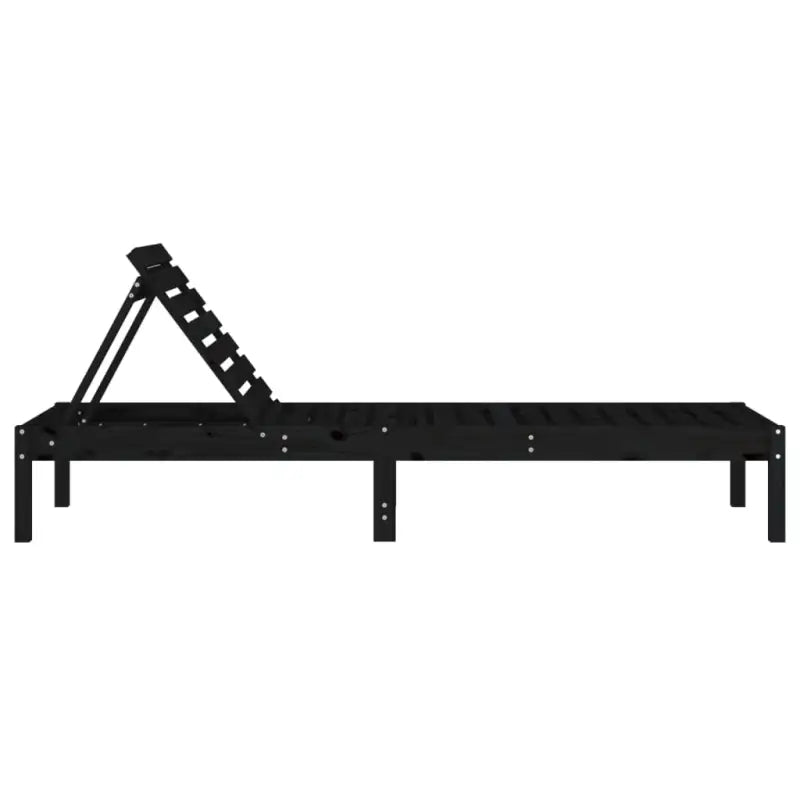 Ligstoel van massief grenenhout met verstelbare rugleuning en gelat ontwerp - Ligstoelen