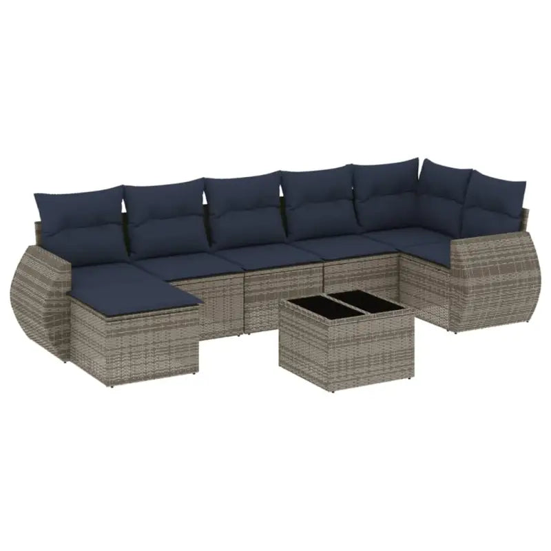 Lounge Dining Set in Grijs Materiaal met Waterdichte Tas en Gepoedercoat Staal - Tuinsets