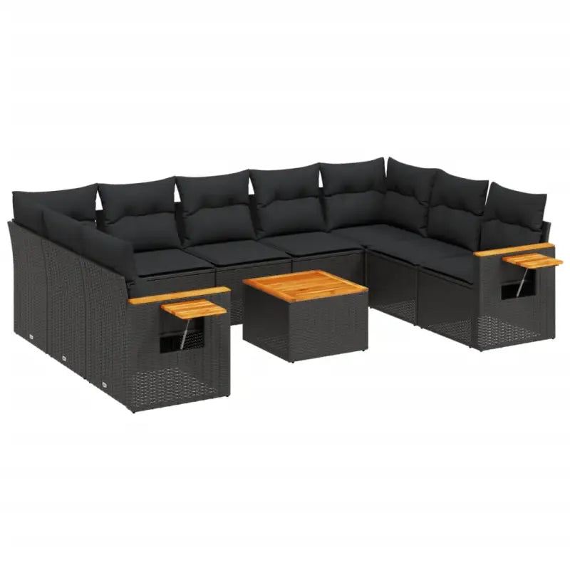 Lounge Dressoir Tuinset met zwart materiaal en gepoedercoat staal - Tuinsets