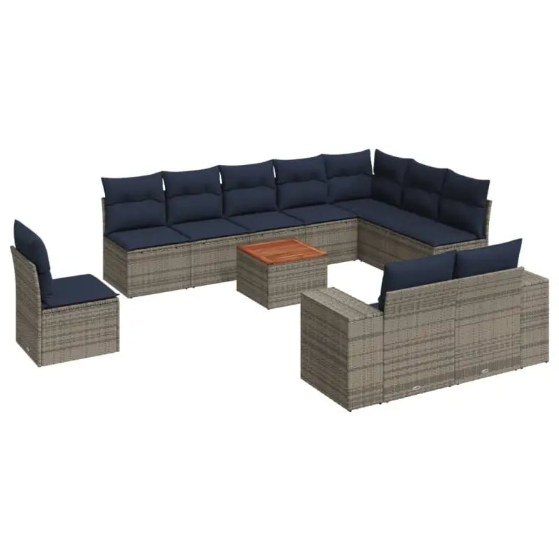 Lounge set in grijs materiaal met gepoedercoat staal afmetingen - Grijs - Tuinsets