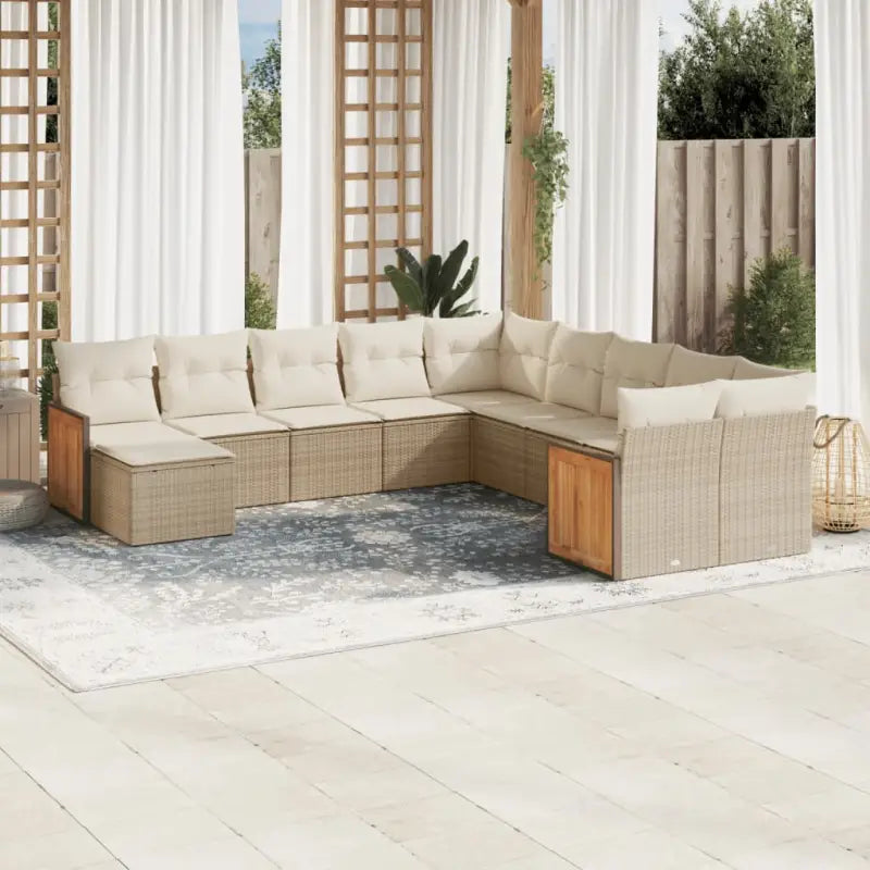 Lounge Tuinset in beige materiaal met gepoedercoat staal afmetingen - beige en crèmekleurig / Zonder tafel - Tuinsets