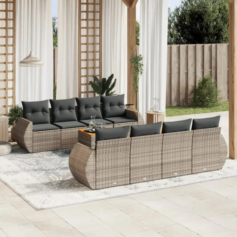 Lounge Tuinset in beige materiaal met gepoedercoat staal afmetingen - Grijs - Tuinsets