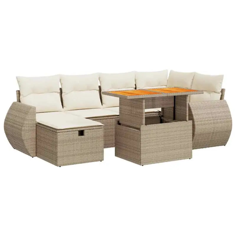 Lounge Tuinset in Beige Materiaal met Waterdichte Tas en Gepoedercoat Staal - Tuinsets