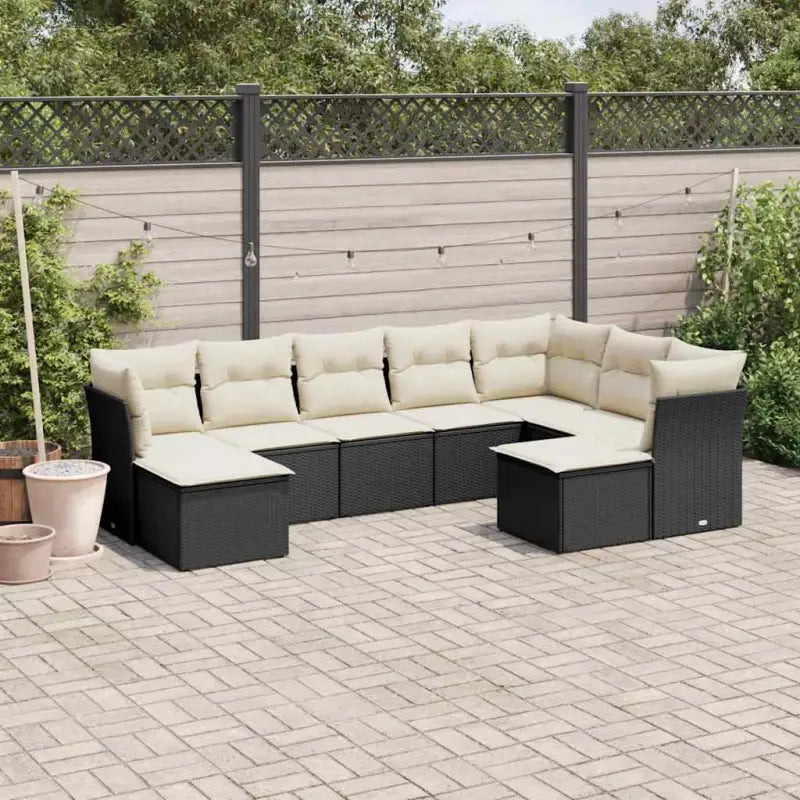Lounge Tuinset in Beige Materiaal met Waterdichte Tas en Gepoedercoat Staal - Zwart en crème / Zonder tafel - Tuinsets