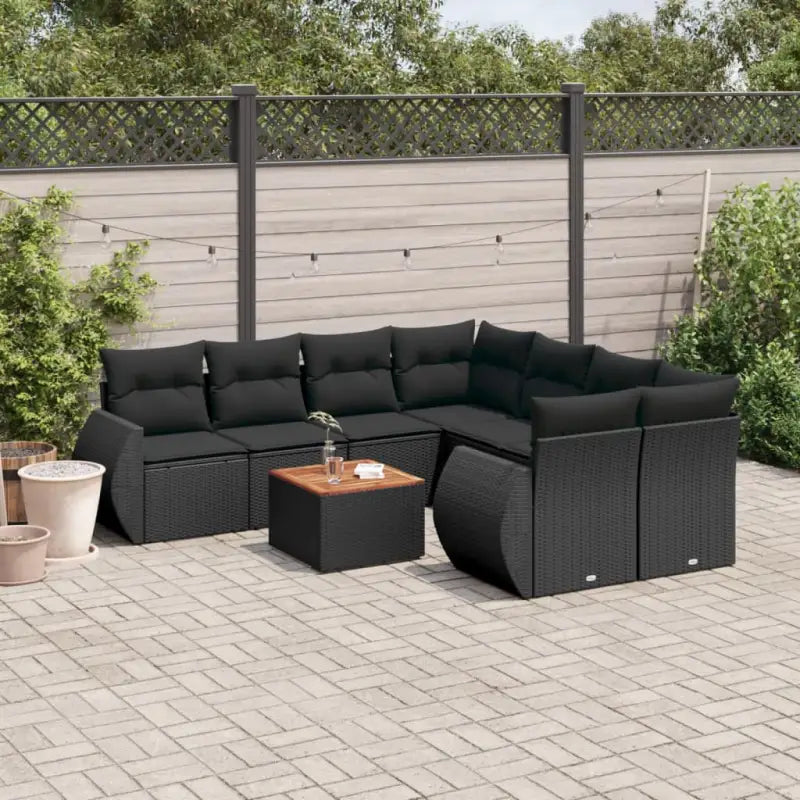 Lounge Tuinset in beige materiaal met waterdichte tas en gepoedercoat staal - Zwart - Tuinsets